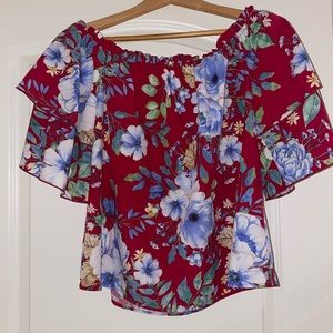 Adorable floral off the shoulders top